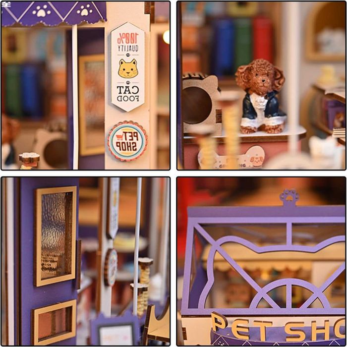 AONGAN Комплект за изработка на миниатюрна къща за кукли, сглобяване