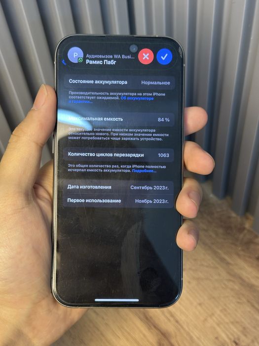 Iphone 15 pro 84% 256 GB