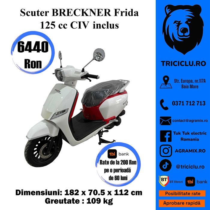 Scuter Breckner cu permis FRIDA 125CC agramix
