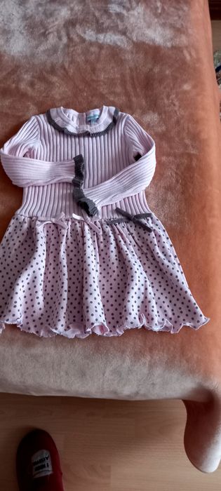 Детское платьице розовое полушерсть для девочки от2 до 4 лет!