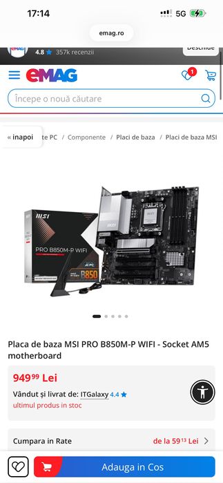 Placa de baza MSI PRO B850M-P WIFI - Socket AM5 motherboard