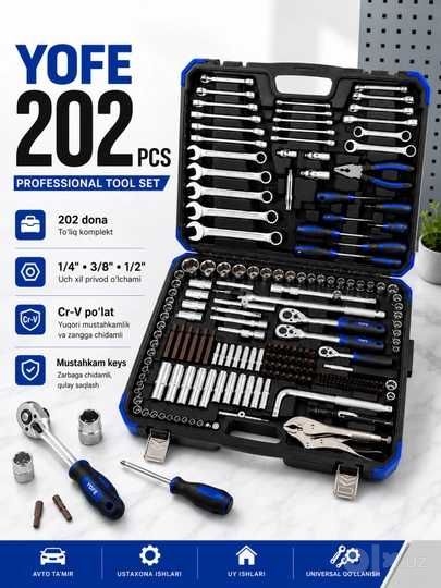 YOFE 202PCS Instrumentlar Nabori / Профессиональный набор инструментов