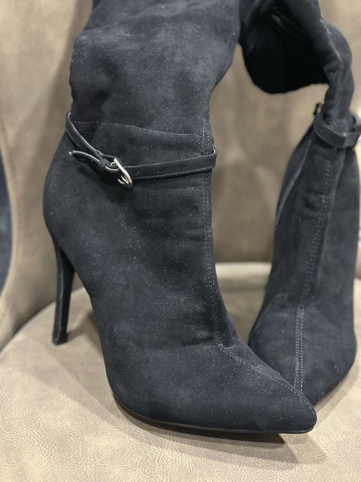 Високи ботуши (чизми) естествен велур