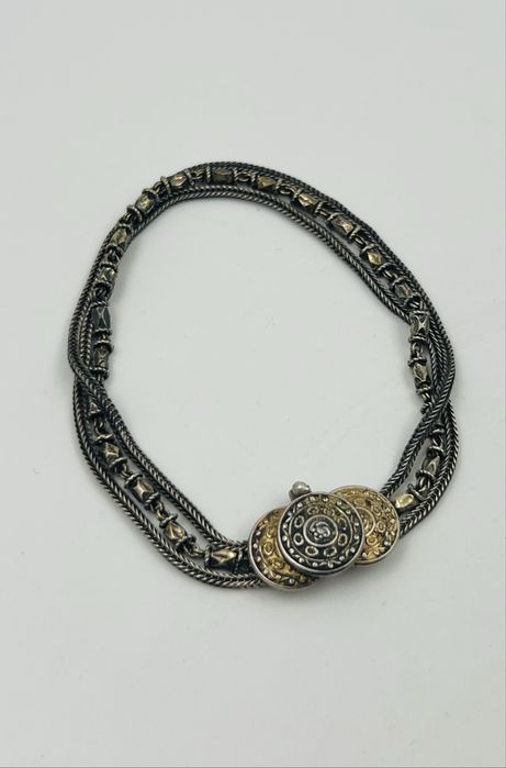 Старинна сребърна гривна с позлата тип пафта
