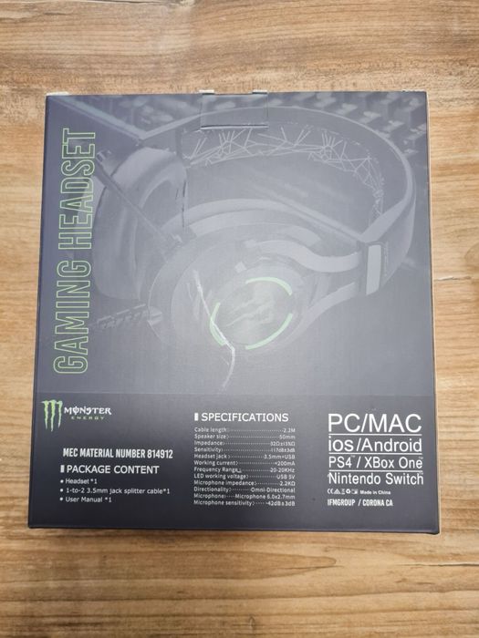 Monster energy Gaming Headset