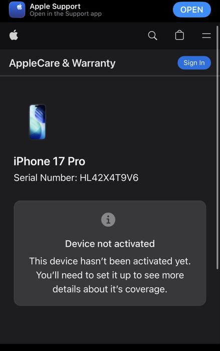 iPhone 17 Pro Silver/Deep Blue eSIM 256 GB [USA version]