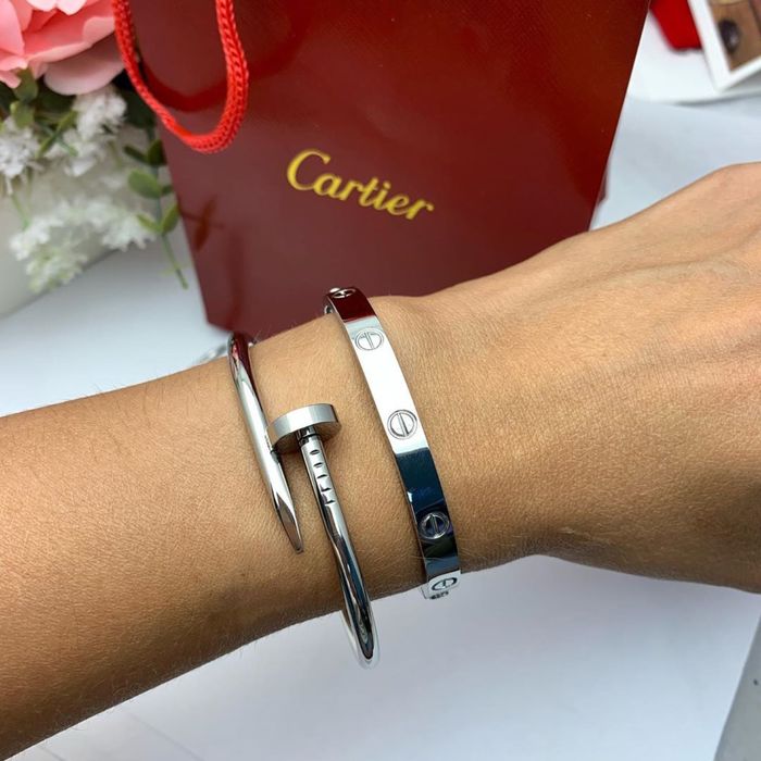 Set Brățară Cartier Love 16 White Gold 750