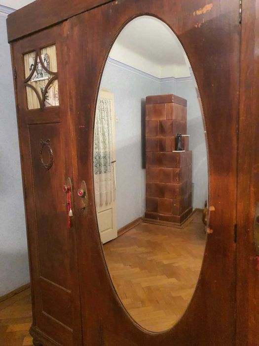 Sifonier/dulap Art Deco 1930–1938 interbelic–lemn masiv cristal origi