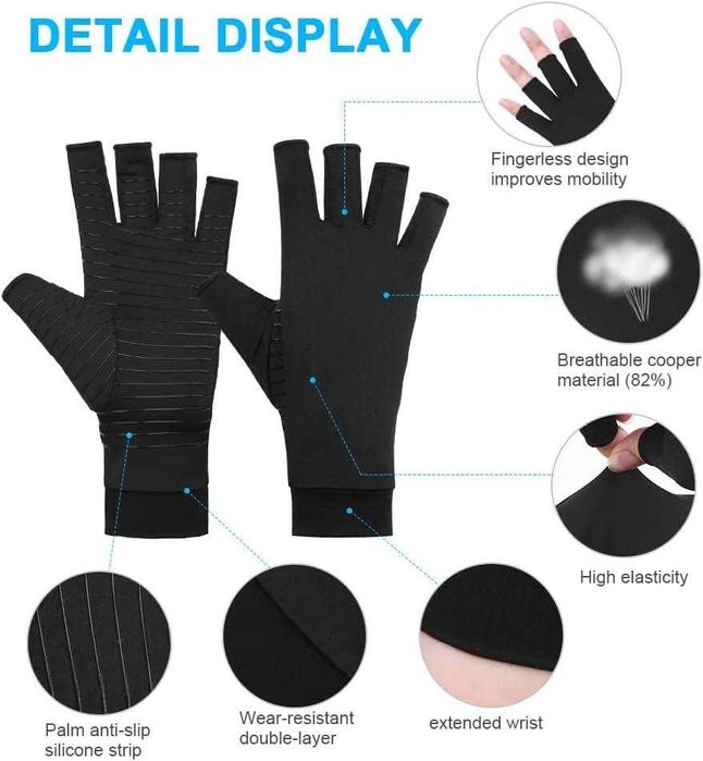 Acwoo Медни компресионни ръкавици за болки при артрит