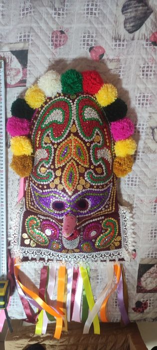 Кукерска маска, гугла, уникат, арт, ръчна бродерия