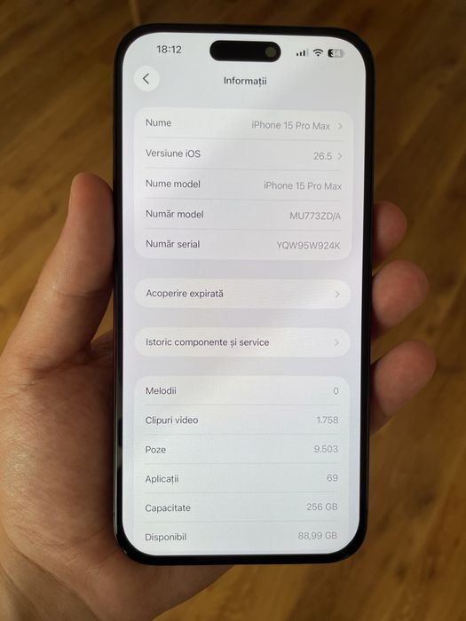 Vand iphone 15 Pro Max 256gb neverlock
