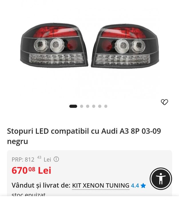 Stop Tripla dreapta stanga Audi A3 8P european