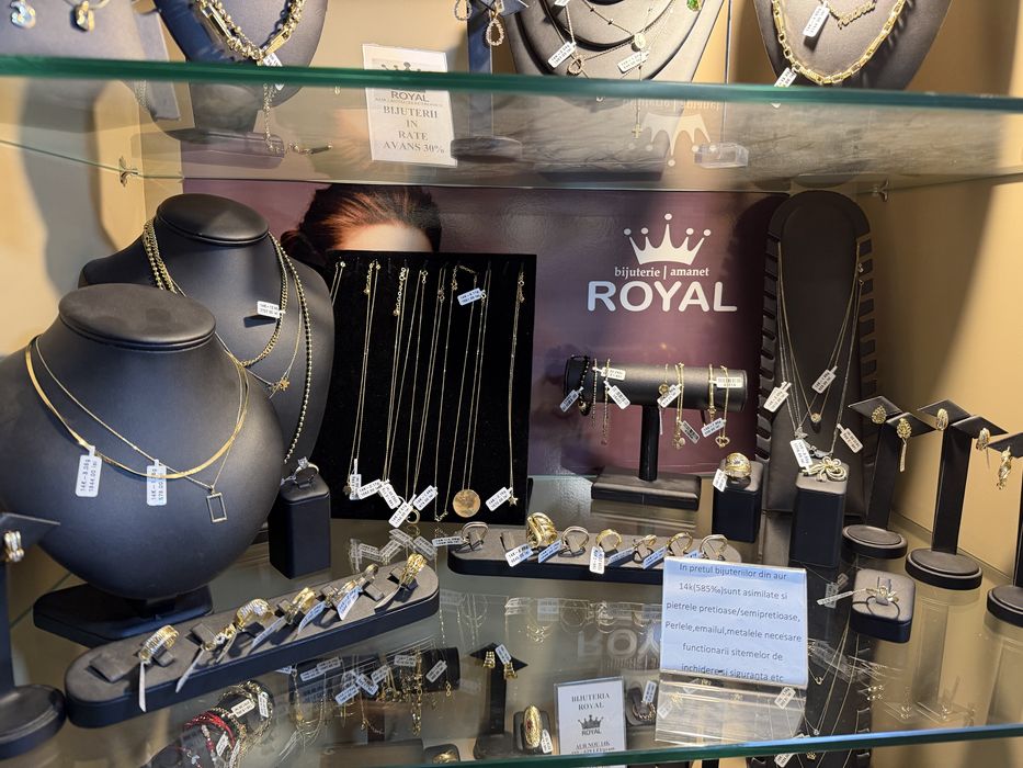 ROYAL: Bijuterii AUR 14K/Bratara, Lant, Inel Colier/Bijuterie 585 dama
