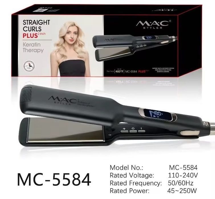 Placă de Îndreptat Părul MAC STYLER MC-5584, Titan, 2 inch, control temperatură digital, ecran LCD