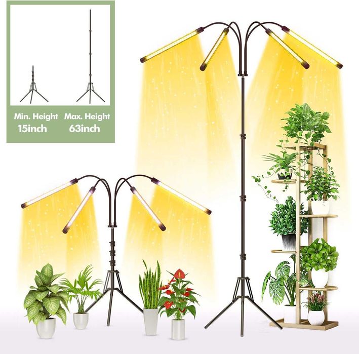 Лампа за отглеждане на растения STELS, Трипод, Таймер, LED 90W