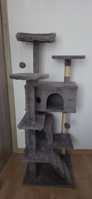 Turn pentru pisici, gri deschis, 130 cm