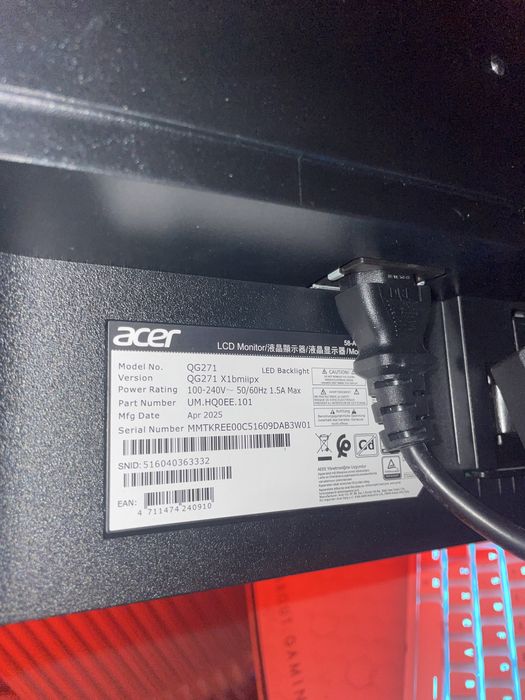 Monitor acer 27 inch 200hz(240 overclock)