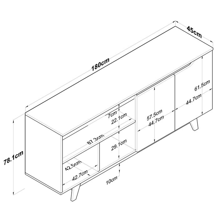 Голям Скрин Puzzle-home 1874, Бял/орех, 180см. Последни бройки - ПРОМО