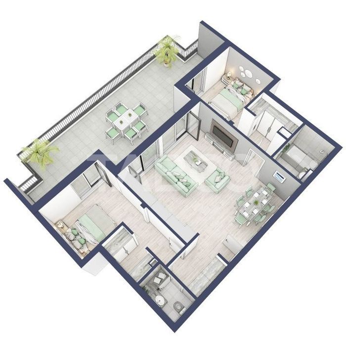 Apartament etaj retras 74mpu 3camere terasa 46mp bloc cu lift Turnisor — fotografia 3