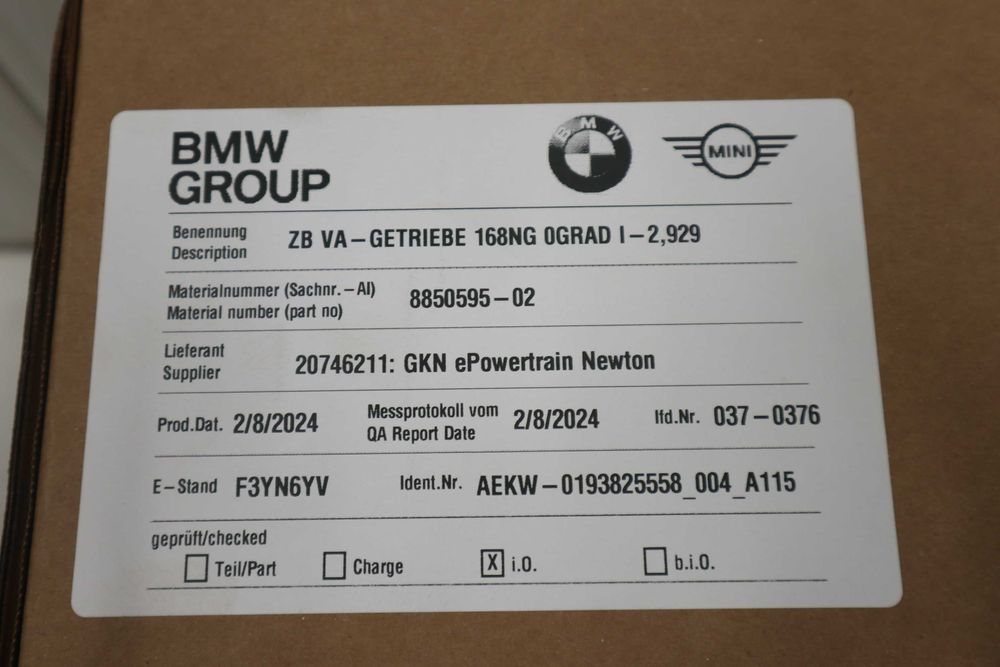 Преден диференциал БМВ Х3 Х5 Х6 Г05 Г06 Фейслифт- Дизел пр.число 2,929