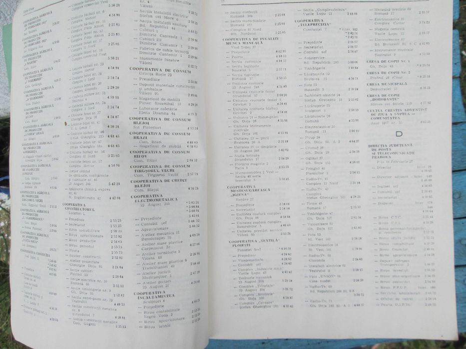 Carte de telefoane Prahova din anii 80