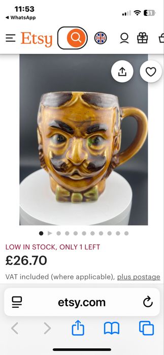 Антикварна порцеланова чаша Хипстър с мустаци от 70 те години супер !