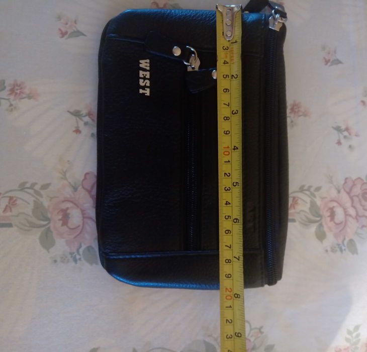 Черна Мъжка Чанта Естествена Кожа за Колан на АРТ93