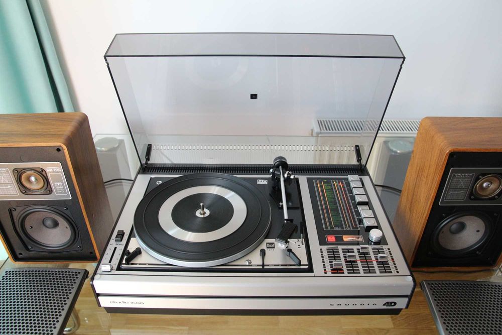 Grundig Studio 1600 pick-up Dual 1214 cu doza noua AT3600L complet revizuit si boxe Grundig compact box 250A