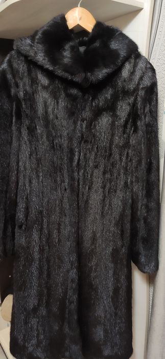 Норковая шубка " ЧЁРНЫЙ МРАМОР"