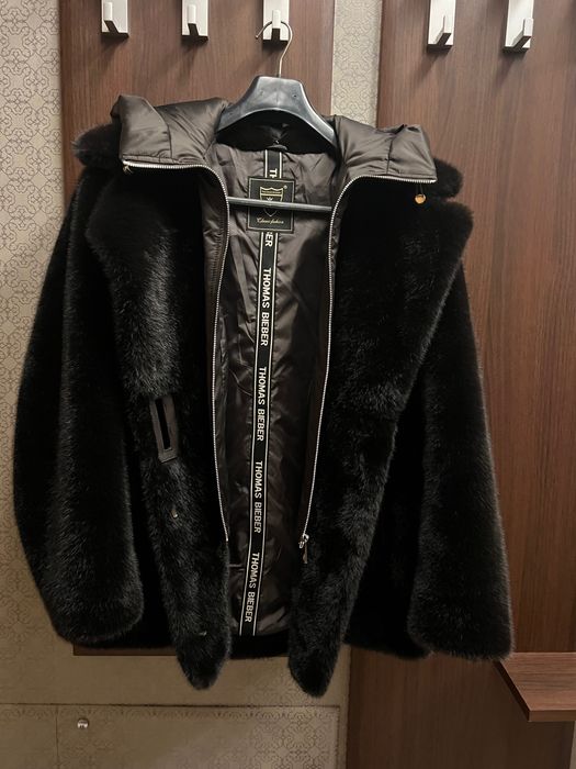 Кожено зимно палто