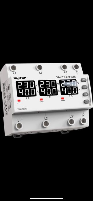 Releu de tensiune și curent trifazat Digitop VA-  PRO-3F63A - nou