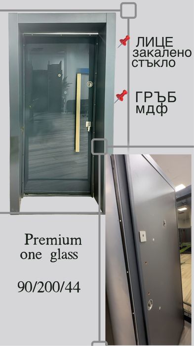 Входна врата за външни условия One glass