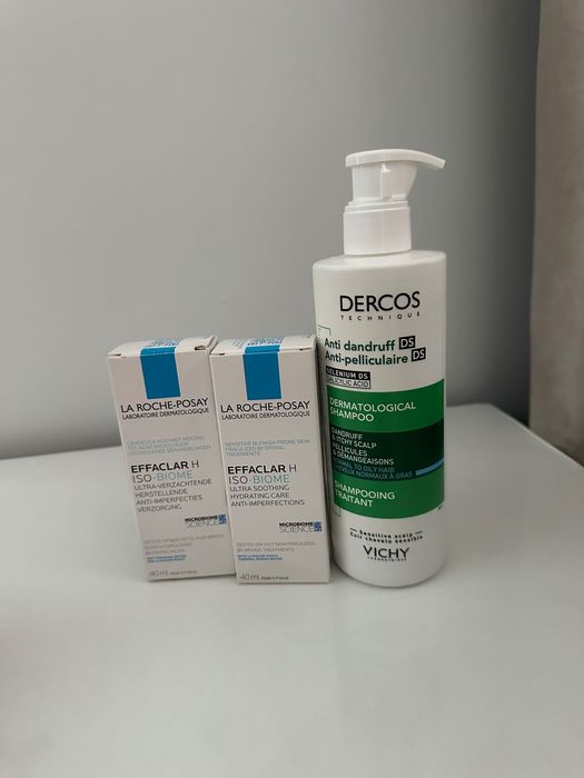 LA ROCHE-POSAY effaclar h iso-biome крем и Vichy Dercos шампоан