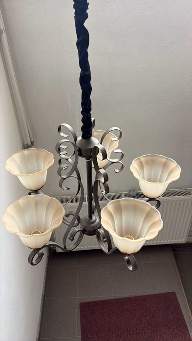 Candelabru vintage cu 5 brațe dulie E27