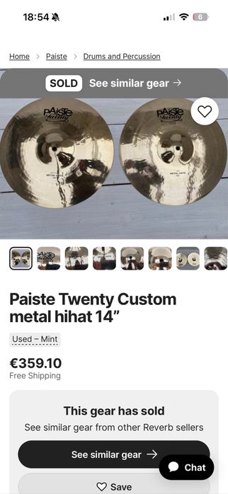 Fus cinel hi hat Paiste Twenty Custom Metal