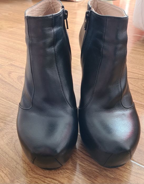 Botine de Piele Naturala Negre 36