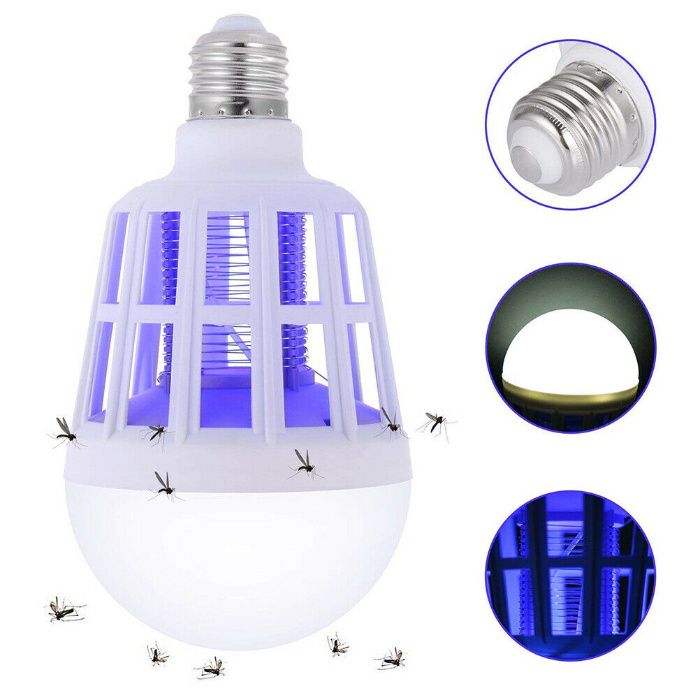 Lampa cu brat flexibil + bec cu LED omoara tantari E27 15W. Noi ambale