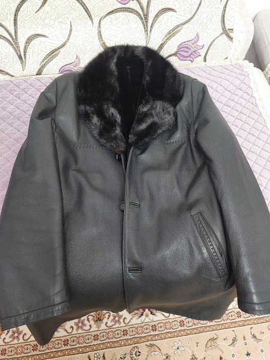Кожанная дубленка куртка