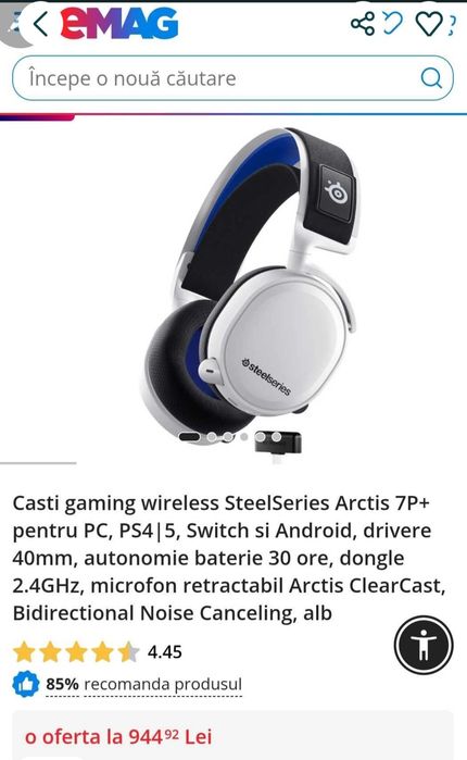 SteelSeries Arctis 7P+ pentru PC, PS4|5