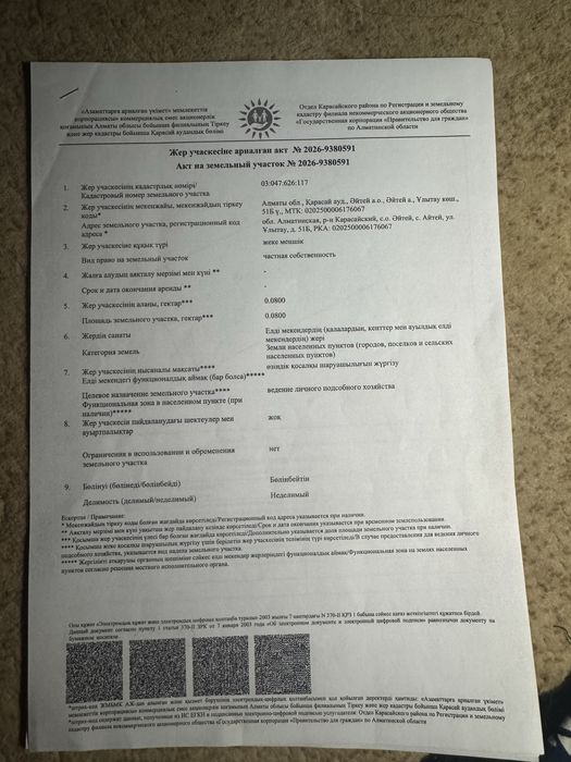 Продам времианка и участок