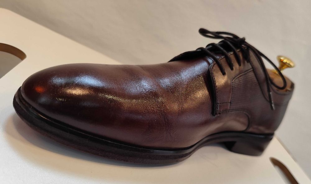 Pantofi derby 42.5 43 plain toe JOOP ! piele naturala moale maro