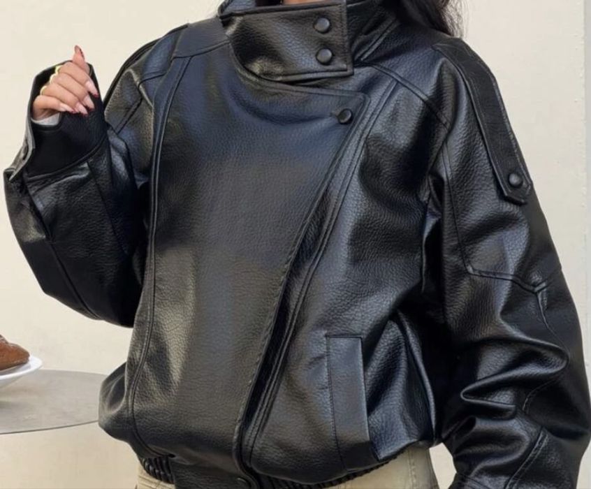 Кожено oversize яке