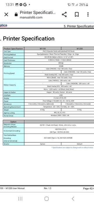 Imprimanta Card printer Matica