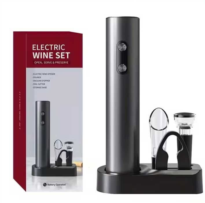 Коледен подарък електрически тирбушон отварачка за вино с аксесоари