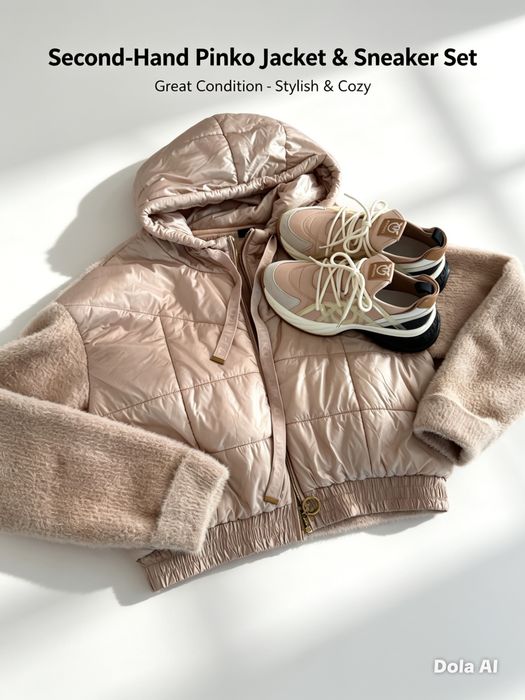 Pinko яке + бежови обувки   стилен комплект