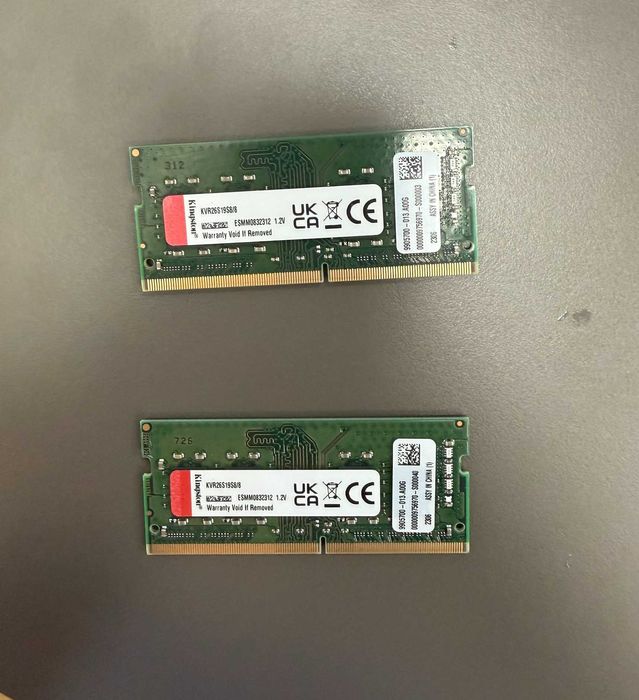 16 GB DDR4 Kingston KVR26S19S8/8, 2666 mhz (2 buc. 8 gb)