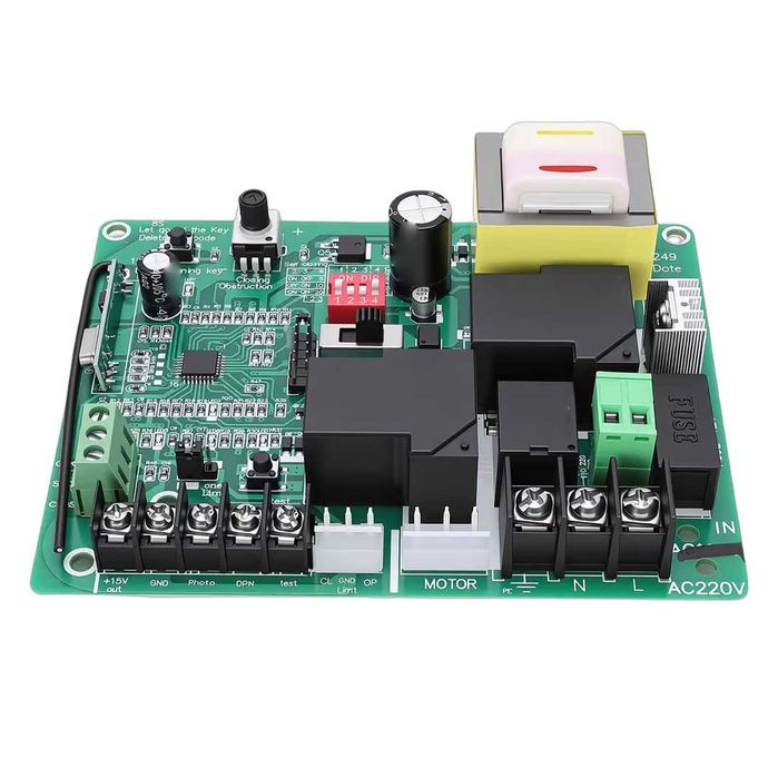 Placă de control poartă culisantă 433,92MHz rolling code kit cu 2 telecomenzi 220V – 220V