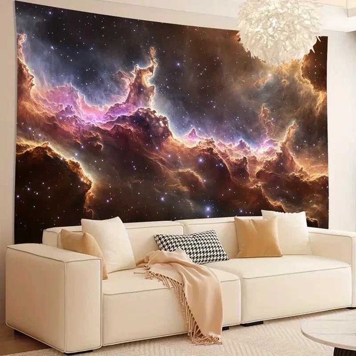 Tapiserie de Perete 240x180 cm 3D Nebula – Nouă, Poliester, Decor Galaxie