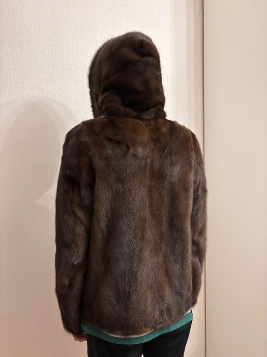 Норковая шуба коричневая