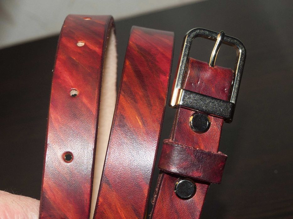 Дамски колан от естествна кожа, ръчна изработка